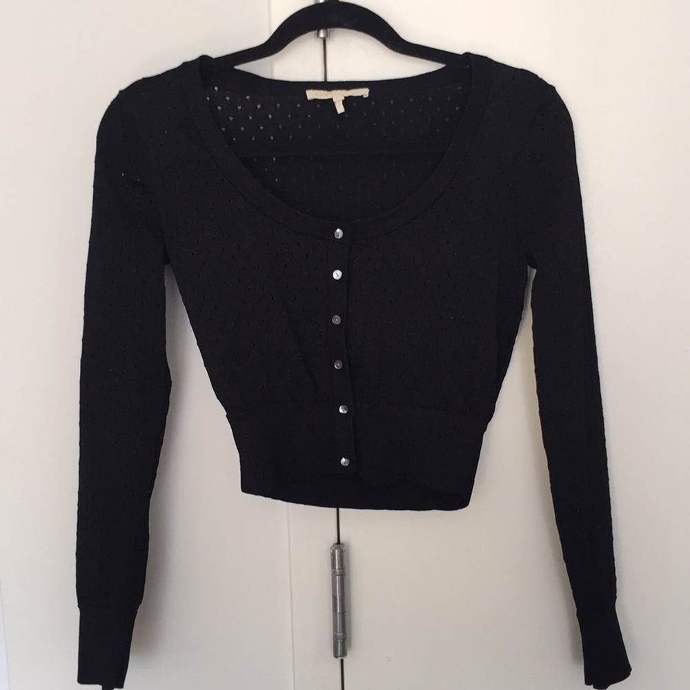 Maje Cropped metallic sweater.
